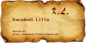 Kacsándi Lilla névjegykártya